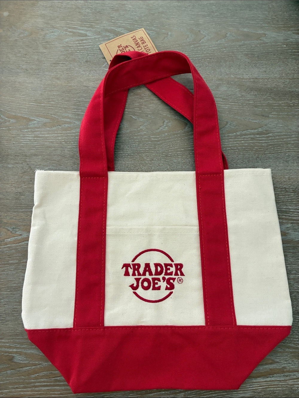 Trader Joe's Canvas Mini Tote - Red